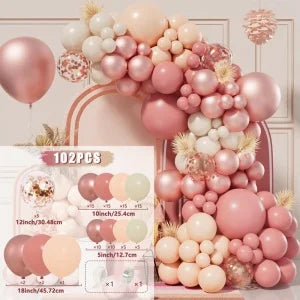 Blush retro Pink Ivory white Balloons Garland arch