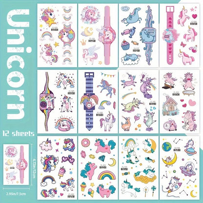 Unicorn temporary tattoos 12 Sheets