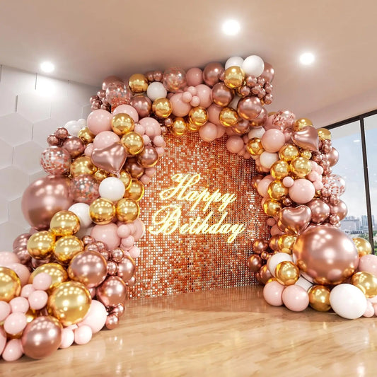 Rose & Gold balloon arch Kit 155