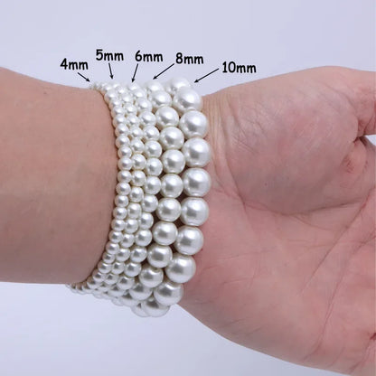 Girth Elastic Bracelet 5-10mm Imitation Pearl 18cm