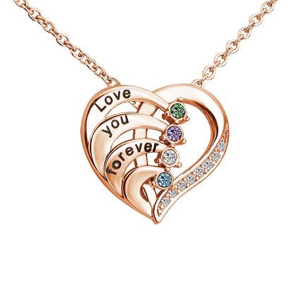 Personalized name hearts pendant necklace