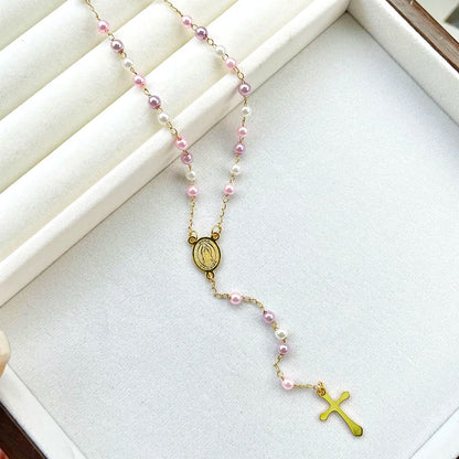 Virgin Mary Cross Rosary Pendant for spiriti pray , necklace