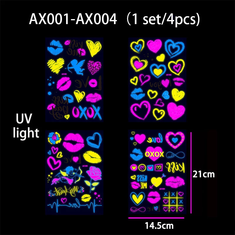 Luminous waterproof tattoos