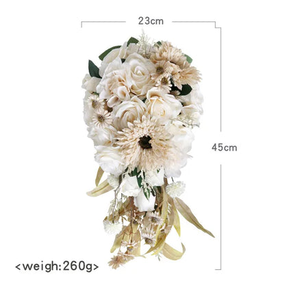 Champagne silk flower bouquets