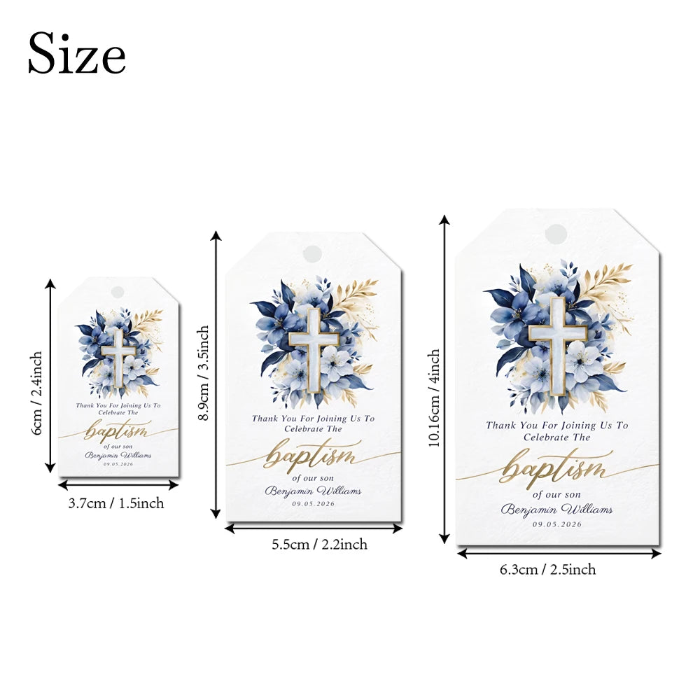 Custom name tag Baptism or Confirmation 50pcs