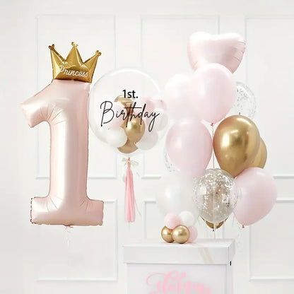1-year-old Crown aluminum film balloon 24pcs