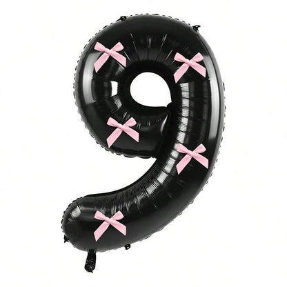 Pink Bow balloons number
