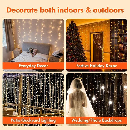 3M LED Curtain String Lights (8 Modes)