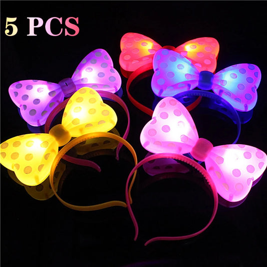 LED Light-up Bow Headba 5/1pcs