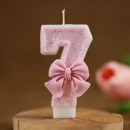 Pink Bow 3D candles