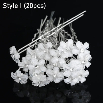 Elegant Pearl Crystal Hairpin 20pcs
