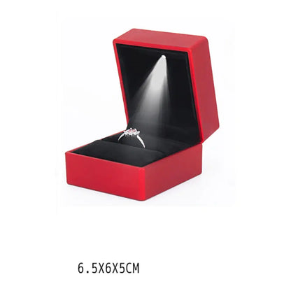 LED Light double rings box for wedding