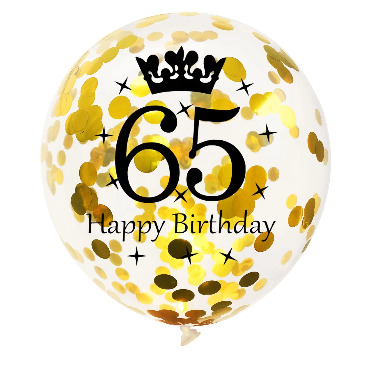 12in Crown Number Confetti Balloons