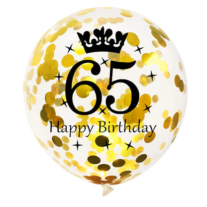 12in Crown Number Confetti Balloons