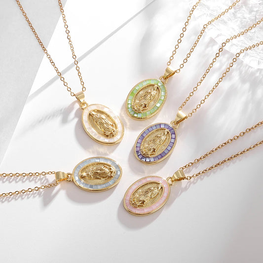 Catholic virgin Mary pendant necklace