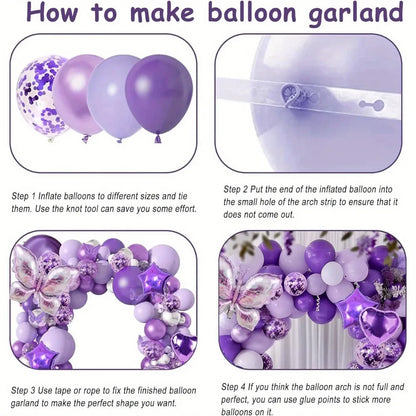 Purple balloon set 126pcs
