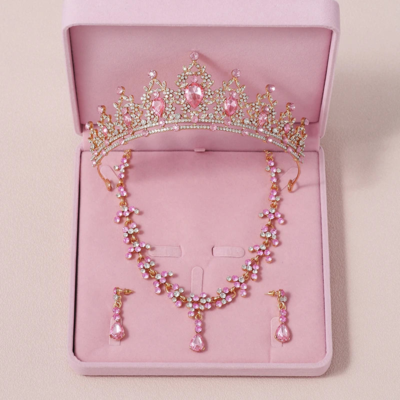 Zitania bridal  pink-colour lady crown