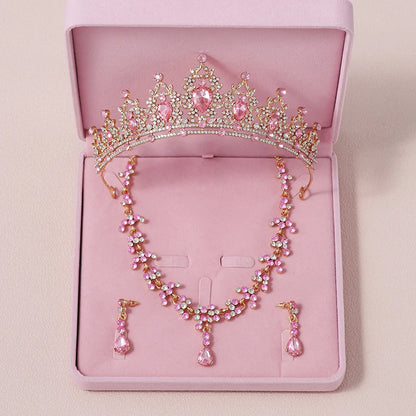 Zitania bridal  pink-colour lady crown