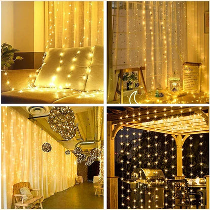 3M LED Curtain String Lights (8 Modes)