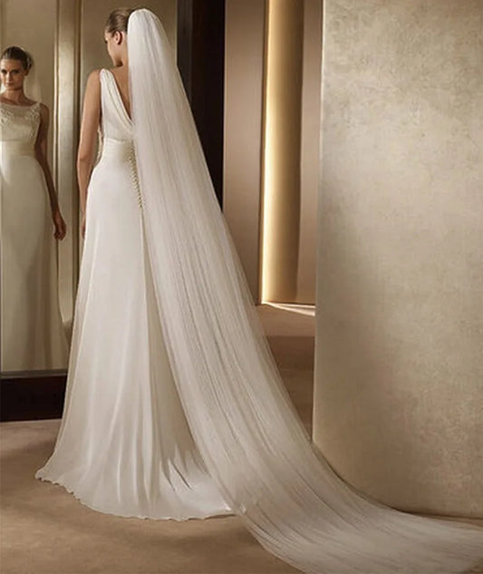 Ivory Wedding Veil One-layer Soft Tulle