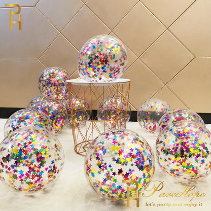 10/20PCS Star Confetti Latex Balloons