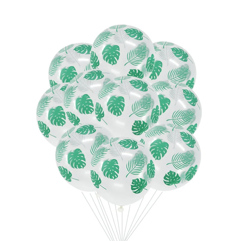Jungle party green latex balloons
