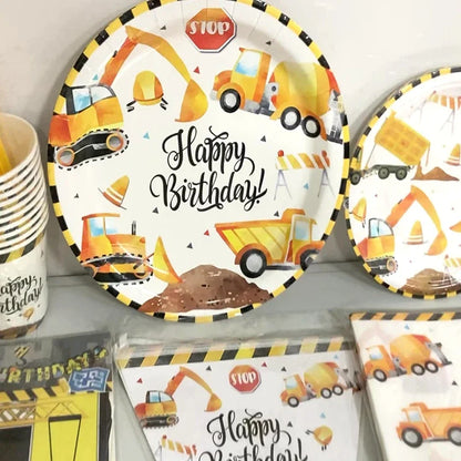Construction party decorations kit