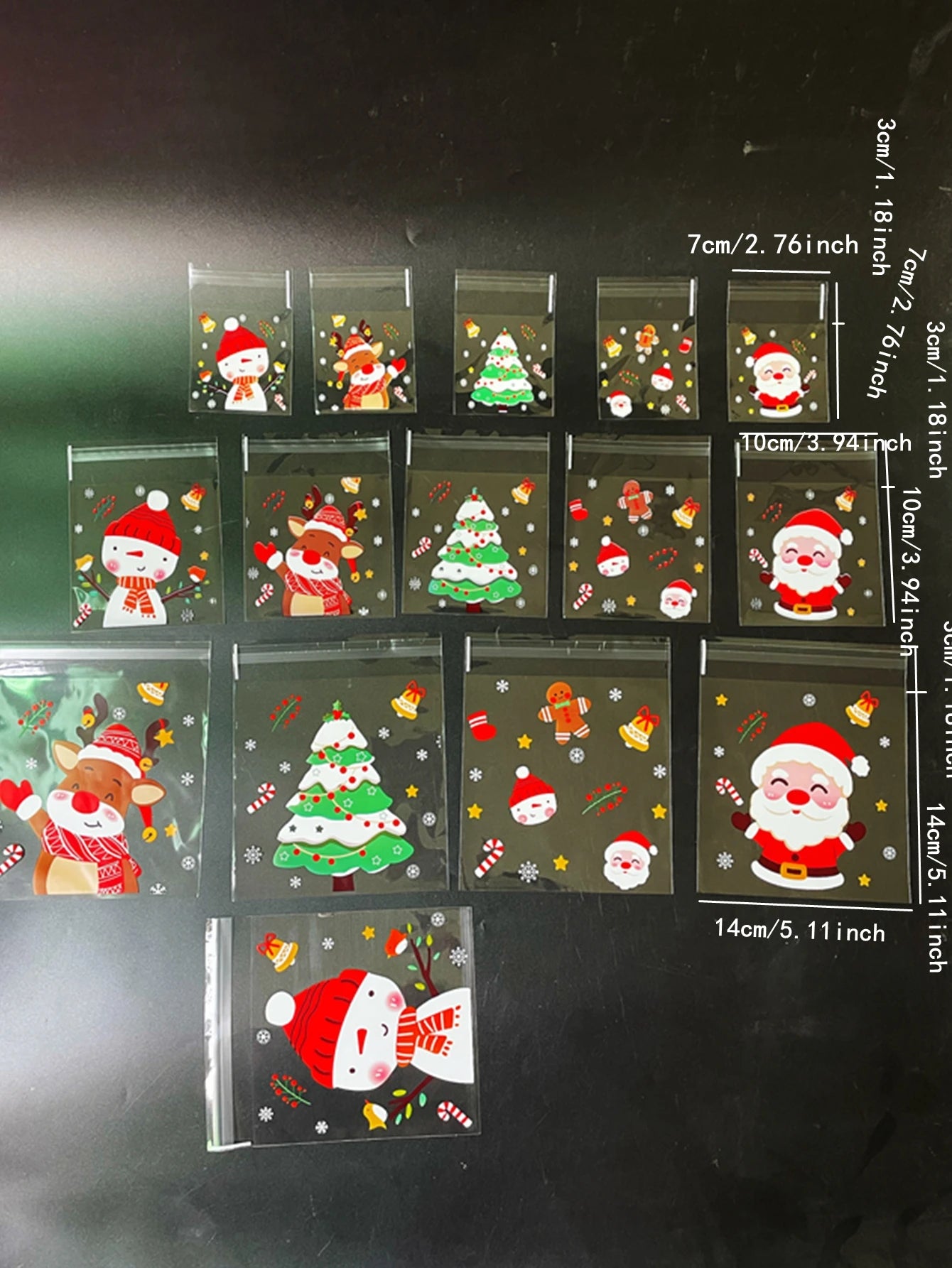 Santa Claus Transparent Cookie Bags