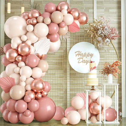 Blush retro Pink Ivory white Balloons Garland arch