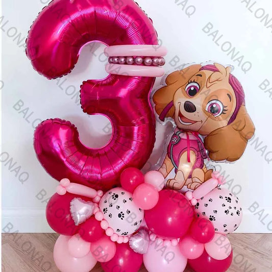 Pink PAW Patrol Balloon Number 24pcs