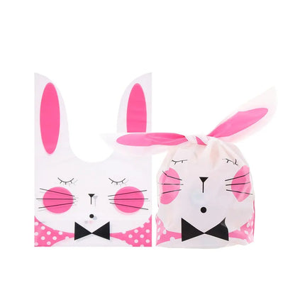 10PCS Easter Rabbit Candy Biscuit Gifts Bag Easter Bunny Ear Cookie Bags Package Pocket Event Party Supplies Snack Decoration