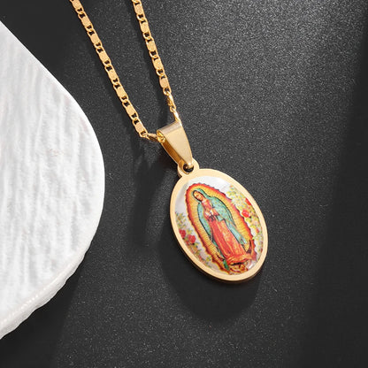 Catholic virgin Mary pendant necklace