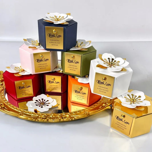 Creative flower hexagonal gift box 20/50pcs
