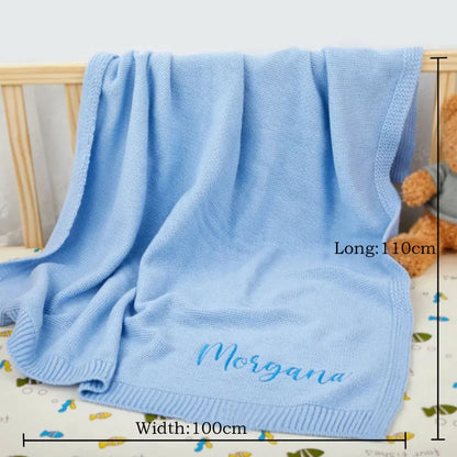 Personalized name letter embroidered cotoon Blanket