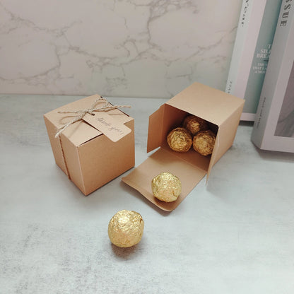 Candy gift box packaging Square kraft 10/50pcs