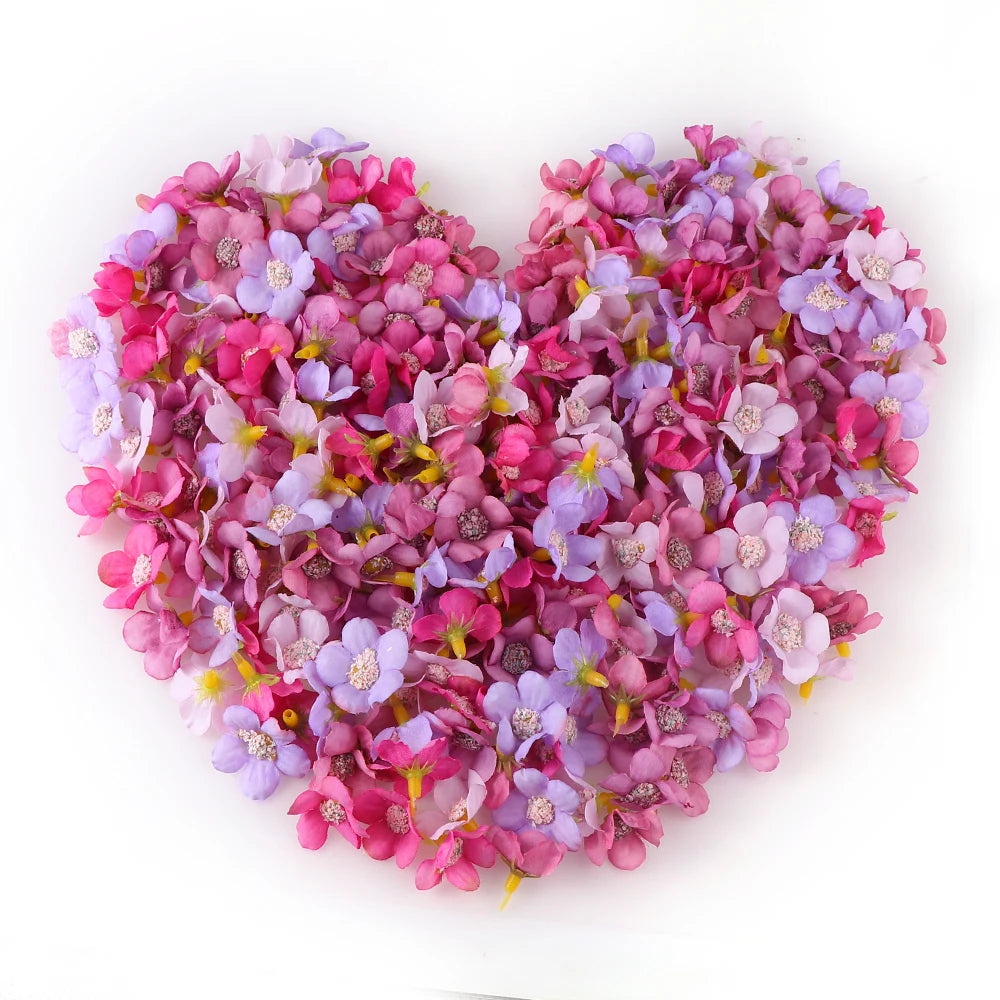 Mini flowers heads Silk for decoration and accessories 50PCs