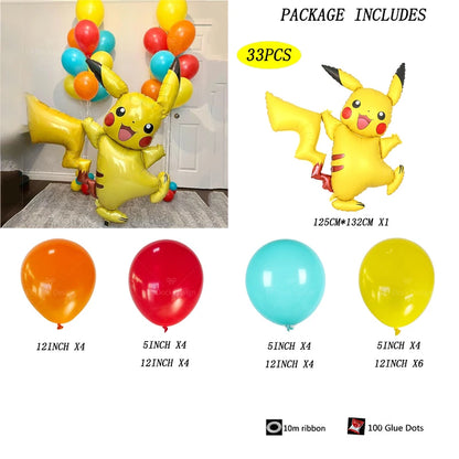 Pikachu Theme Foil Balloons  33pcs