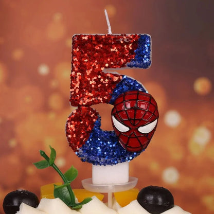 Spider-Man candles 0-9
