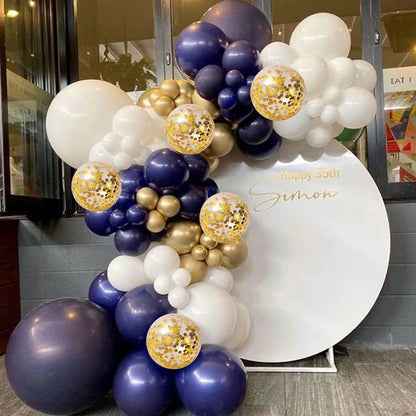 131PCS Blue & Gold Balloon Arch Set with Accessories