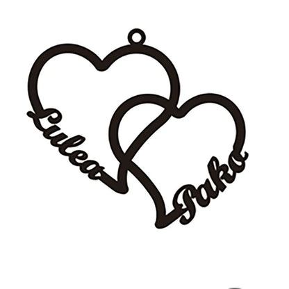 Customized 2-5 Hearts name pendant family necklace