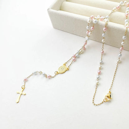 Virgin Mary Cross Rosary Pendant for spiriti pray , necklace
