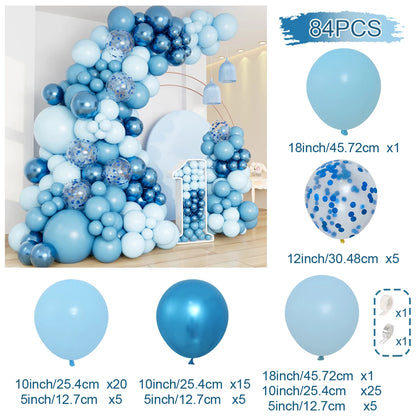 Blue balloon garland arch