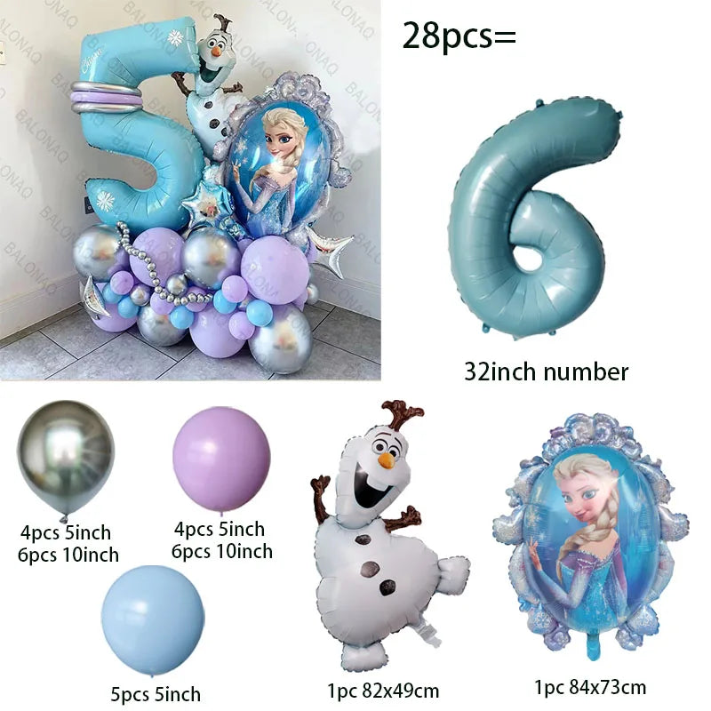 Elsa Princess Frozen Foil Balloons 28pcs