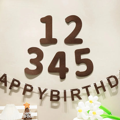 Brown happy party decoration