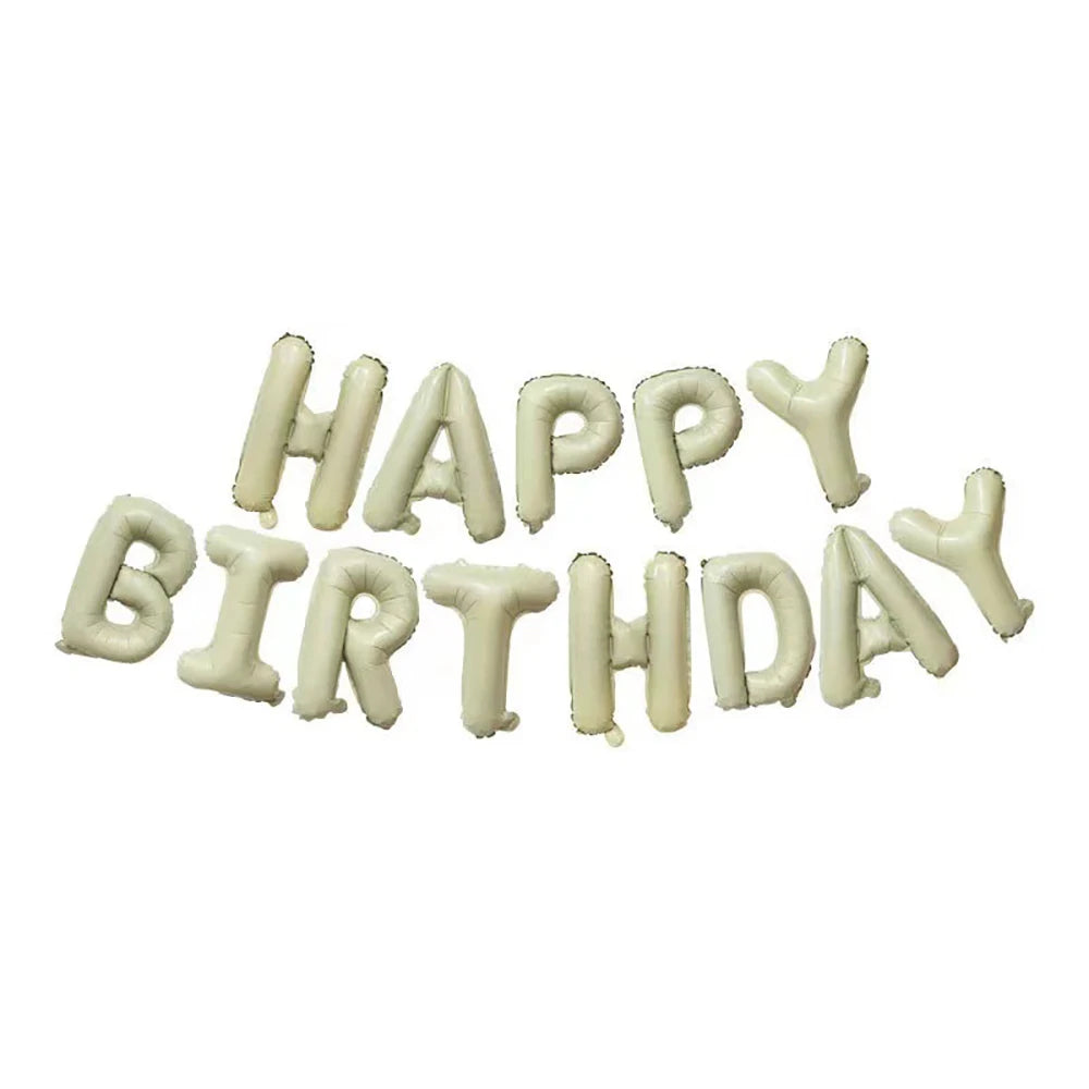 Happy Birthday Balloons Cream Caramel 16Inch