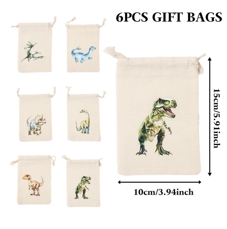Animal character Gift Bags for Party 6pcs