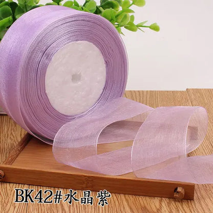 Dark purple Organza ribbons 45Meters/lot