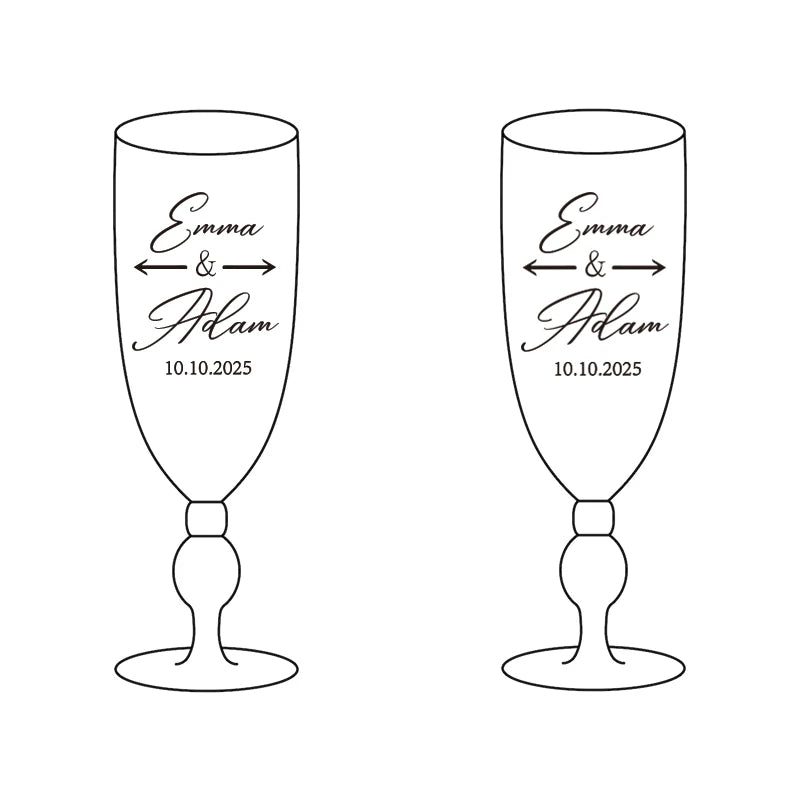 Custom champagne laser engraving glass cup