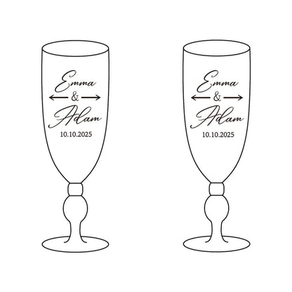 Custom champagne laser engraving glass cup