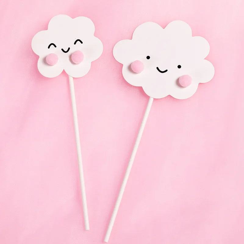 Smiling Face Cloud Rainbow Cake opper decoratings